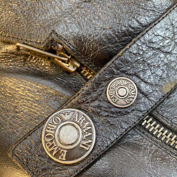 Vintage Emporio Armani Black Leather Boots with Zipper - Picture 4 of 7